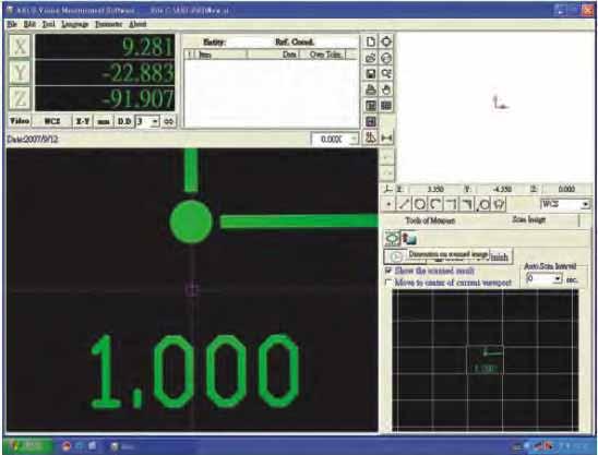 Principali caratteristiche Programma di misura 3D "Arcs" Programma metrologico 3D basato su sistema Windows per un facile ed immediato dimensionamento del pezzo in esame.