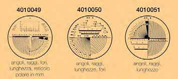 scala di misura 10-0-10 mm Divisioni 0,10 mm e crociera Codice 4010045 Lente