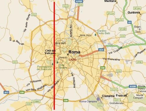 Geodeticamente, dunque, il Meridiano di Roma è situato a 12 27'8.4" a Est di Greenwich.