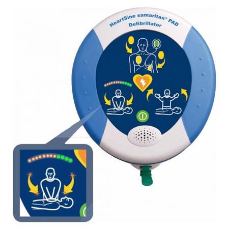 DEFIBRILLATORE HEARTSINE SAMARITAN PAD 500P HeartSine Samaritan 500P il primo defibrillatore al mondo a fornire feedback diretto sulla qualità delle compressioni effettuate!