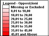 Trento 20,0% 25,0% -5,0% Veneto 20,6% 20,1% 0,5% Lombardia 21,5% 20,3% 1,2% Sardegna 21,8% 17,3% 4,5% Liguria 29,7% 20,2% 9,5% Lazio 29,8% 29,8% 0,0% Emilia Romagna 30,2% 29,5% 0,7%