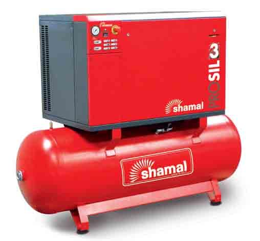 THE SHAMAL COMPRESSOR includes: PROSIL: silent compressor completely re-designed, created to solve the noise problem in the work place.