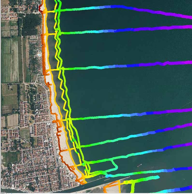 Fig. 6 - Esempio di rilievi topobatimetrici della 5 a Campagna nell area di Porto Garibaldi.