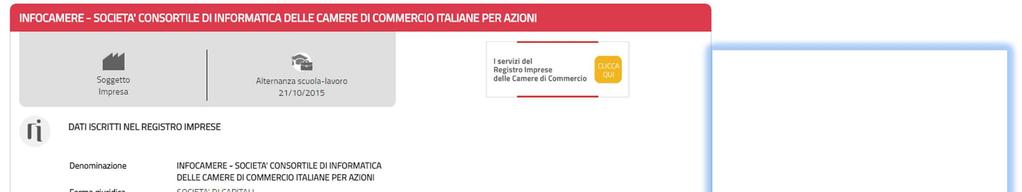 Accesso alle informazioni della sezione riservata Dal profilo di ciascuna impresa iscritta nel Registro, individuata a seguito della ricerca, è possibile