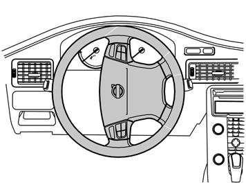 2 Ruotare il volante di un quarto di giro, in modo che i fori sul retro del volante siano accessibili.