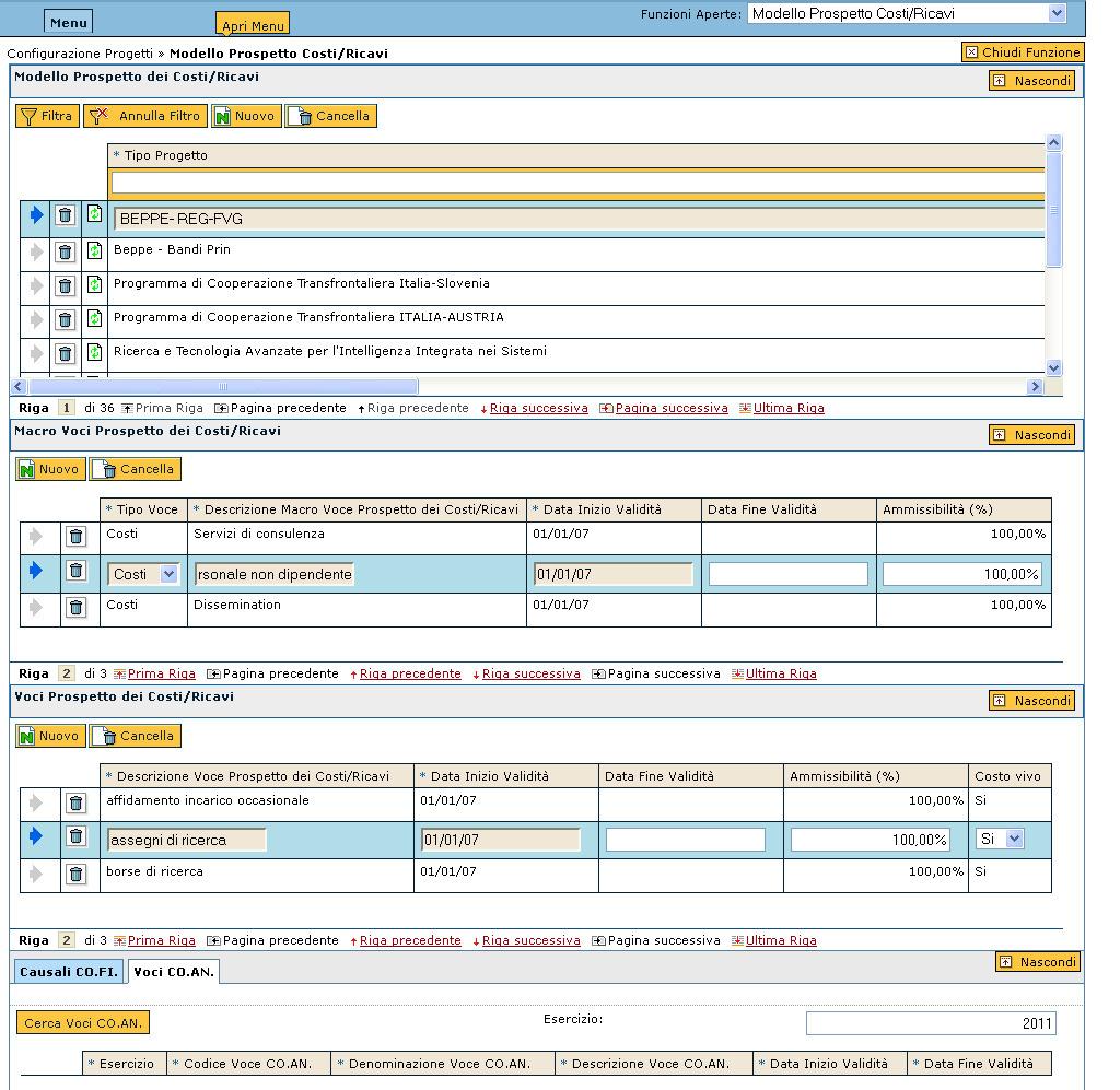 Ora procediamo all associazione delle voci COAN alle singole voci di costo/ricavo.
