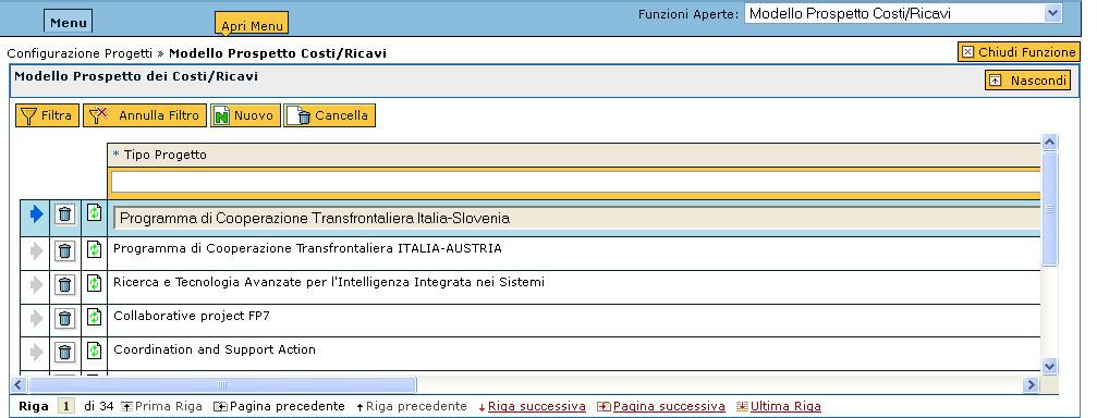 DEFINIZIONE TASSONOMIA: MODELLO PROSPETTO COSTI/RICAVI CASO 1.