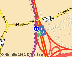 Girare a destra : B55A in direzione di: B55A K-ZENTRUM K-DEUTZ 270 km 03h17 B55A (Köln) Autovelox fisso (50 km/h) 271 km 03h18