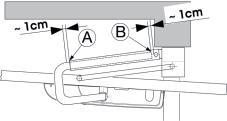 MBAS - Manuale per l'utente 8) Portare la basculante in apertura e adattare la lunghezza dei bracci telescopici come segue: bracci dritti (fig.