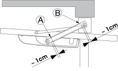 13) Simulare il posizionamento del braccio telescopico come indicato in figura 13. Tagliare la guaina nel punto A e il braccio nel punto B. Fig.