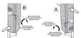 Nel caso sia necessario azionare manualmente la porta a causa di mancanza di alimentazione elettrica o disservizio dell'automazione, è necessario agire sul dispositivo di sblocco come segue: -