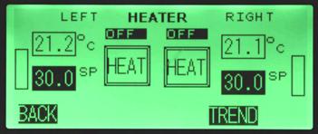 5 Sistema di controllo WAVE Bioreactor 5.2 Controlli dei parametri 5.2.5 Controllo temperatura Istruzioni Passo 1 perazione Nella schermata principale, premere HEATER (Sezione 5.