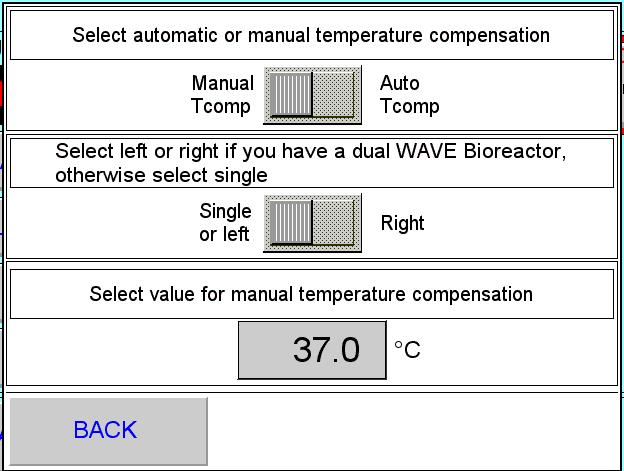 6 Sistema di controllo WAVEPD II 6.3 WAVEPD II Controlli dei parametri 6.3.2 Controllo dell'ossigeno disciolto Passo 5 perazione Impostare la compensazione di temperatura: Premere il pulsante TCMP.
