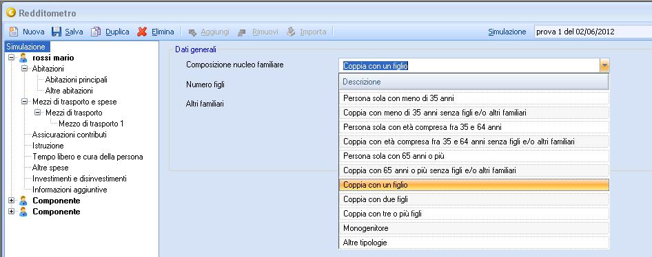 Cliccando sul nominativo del contribuente visualizzo i dati anagrafici e il modello della dichiarazione da