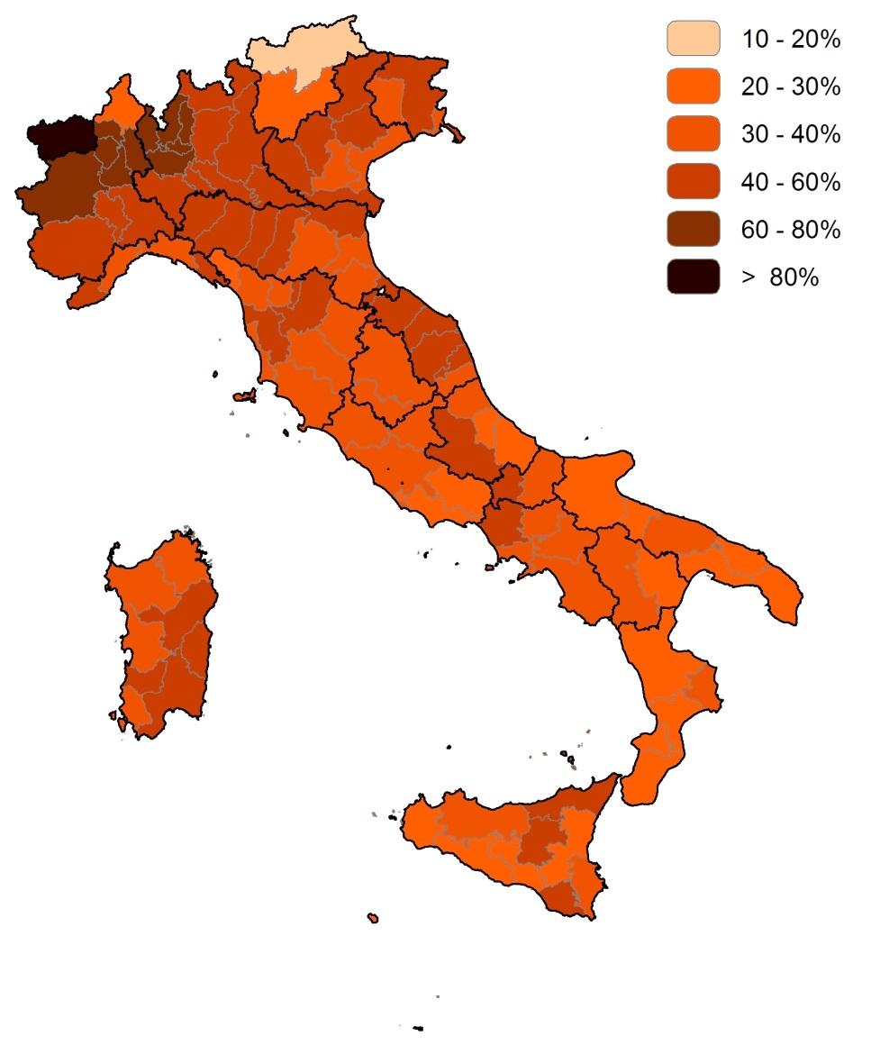 INCIDENZA % SAU IN AFFITTO (incl.