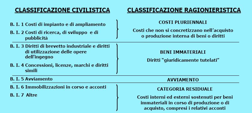 Le immobilizzazioni