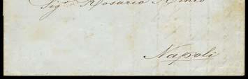 750 lettera da Messina a Napoli del 28.11.1859 affrancata per gr.11 con gr.1 I tavola I stato bruno ruggine intenso Vaccari n.5a + gr.10 azzurro scuro Vaccari n.