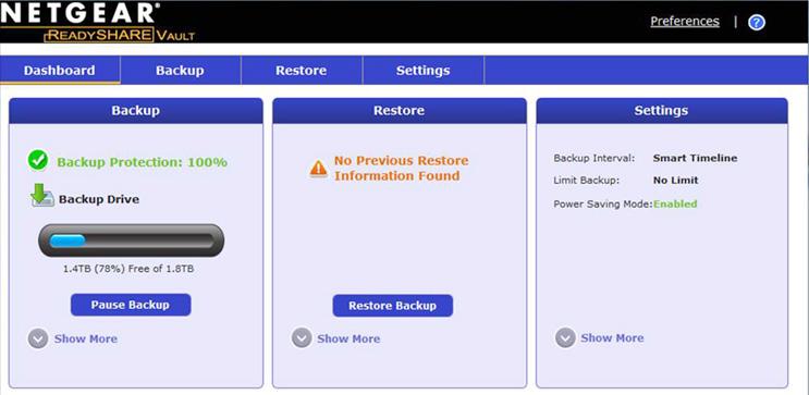Applicazione di backup ReadySHARE Vault Il router viene fornito con un software di backup per tutti i computer Windows configurati sulla rete domestica.