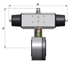 MAGNUM SPLIT WAFER ANSI 600 IN ACCIAIO CARBONIO CON PNEUMATICO SEMPLICE EFFETTO CARBON STEEL MAGNUM SPLIT WAFER ANSI 600 WITH SPRING RETURN PNEUMATIC ACTUATOR CODICI ARTICOLI IN A105 ACCIAIO CARBONIO