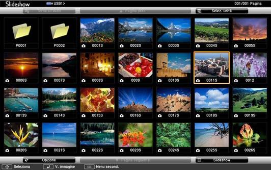 Proiezione di un presentzione PC Free 78 Viene visulizzt l schermt con l'elenco dei file PC Free.