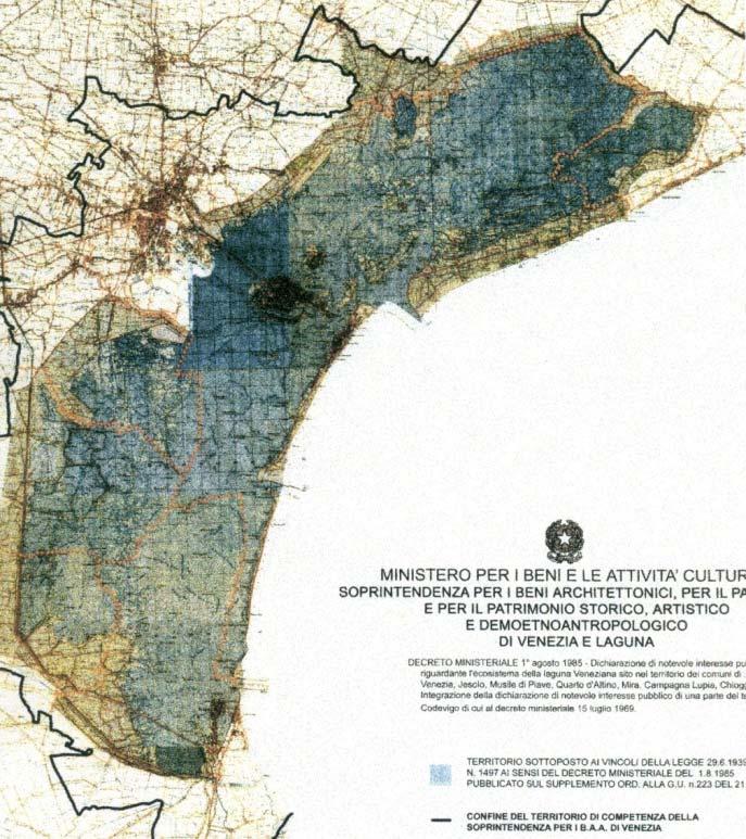 Figura 18 - Perimetro del Sito UNESCO "Venezia e la sua Laguna", cartografia allegata al Decreto Ministeriale del 01/08/1985.