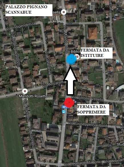 Allegato A al Decreto n. 34/2016 Agenzia TPL Cremona-Mantova Autorizzazione - Istituzione della fermata bus di linea di: Palazzo Pignano - Scannabue via M. Polo civ.