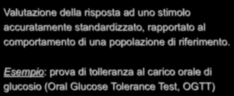 Esempio: prova di tolleranza al carico orale di glucosio (Oral Glucose Tolerance