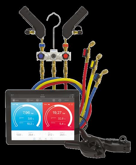 MANIFOLD COMBINATO Si-RM13 Manifold a 2 vie con sonde smart wireless per misure di pressione e temperatura L Si-RM13 di Sauermann unisce la robustezza del manifold analogico all intelligenza delle