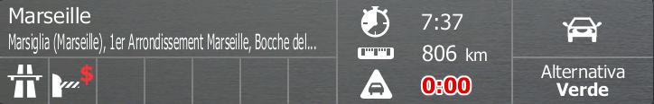 3.3 Verifica dei parametri del percorso e accesso alle funzioni relative al percorso È possibile verificare i diversi parametri del percorso consigliato dal software. 1.