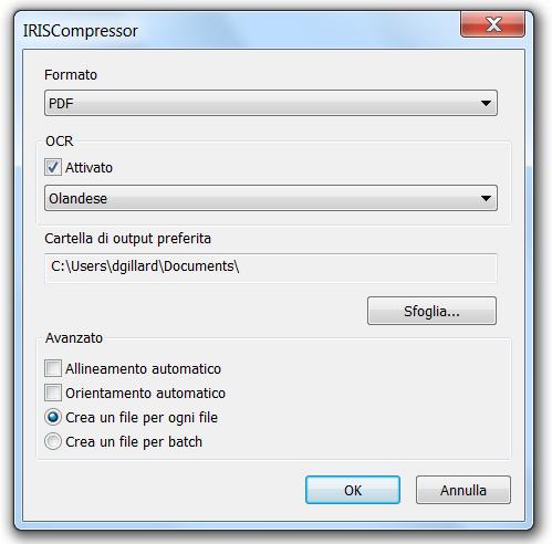 Utilizzo di IRISCompressor OPZIONI DI IRISCOMPRESSOR PRO Per accedere alle opzioni di IRISCompressor: Fare clic col tasto destro su un file, selezionare IRISCompressor e in seguito Opzioni.