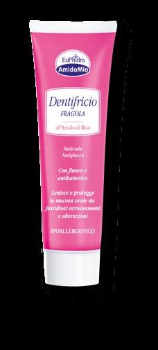 DENTIFRICIO FRAGOLA 50 ml AMIDO DI RISO azione anticarie e antiplacca lenisce e