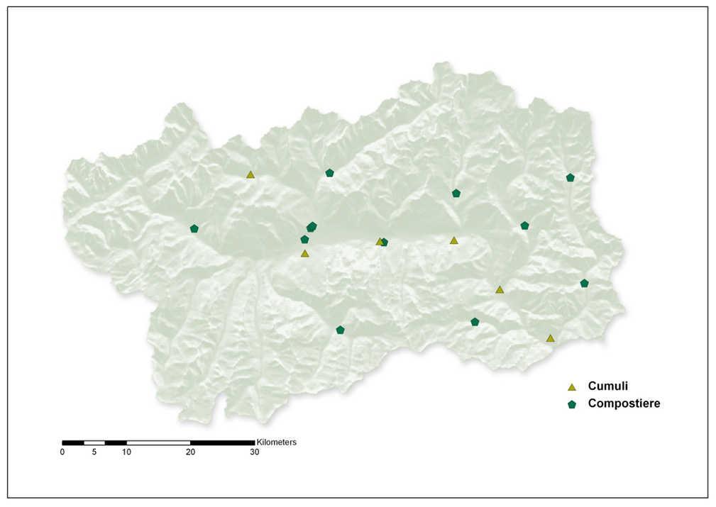 Comune Quota m s.l.m. Sistema di compostaggio La Salle 985 Compostiera Cogne 1565 Compostiera Saint Pierre* 700 Cumulo Valpelline 1059 Compostiera Saint Rhémy en Bosses 1555 Cumulo Saint Marcel 570