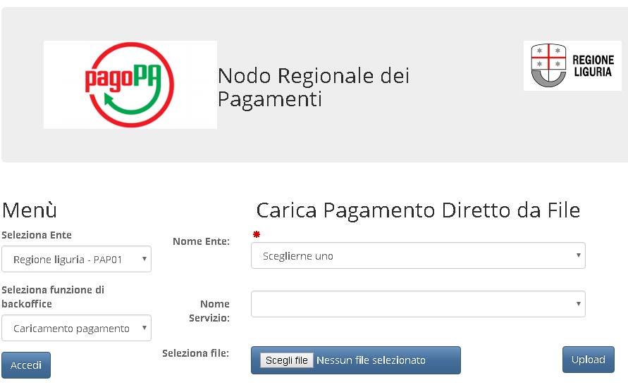 Back office: carica