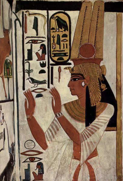 Tomba di Nefertari, ca 1298-1235 a.c., tempera su muro. Tebe, Valle delle Regine Gli Egizi campivano le figure, ovvero le dipingevano riempiendole di colore.