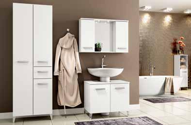 /column 3doors+drawers Specchiera ante/mirror doors Sottolavabo ante/under sink doors Lampada cromata/chromed light pensili cubo/