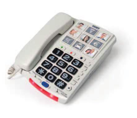 parete Bianco / Codice: 13500354 BIG Telefono multifunzione a tasti grandi e ampio display con identificativo del chiamante Ampio display LCD a caratteri grandi Tasti grandi Indicatore luminoso della