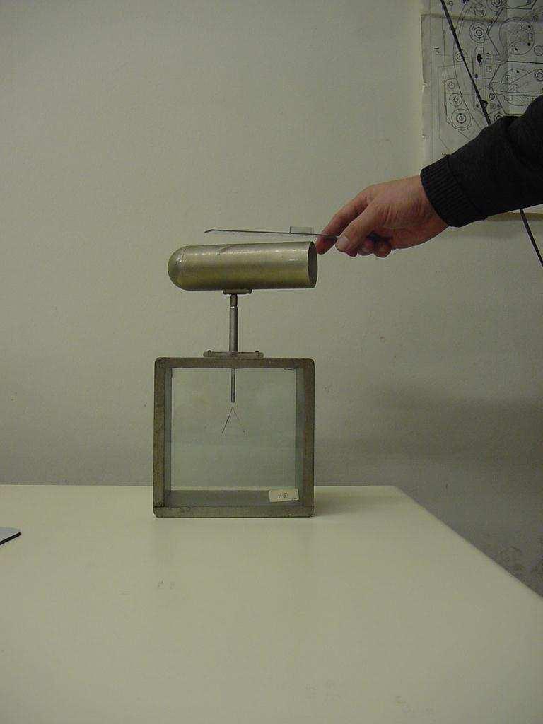 Se tocco l elettroscopio con le mani la forza repulsiva tra le lamelle scompare Supponiamo di aver elettrizzato l elettroscopio con il righello: