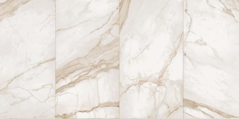 SUPREME GOLDEN CALACATTA R: Rettificato Rectified P: Anticato Aged L: Lux* 51x29,2 60x120 30x120 60x120 MIX SIZES RETT.