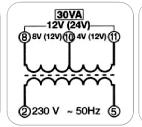 AC 12-24VAC 12-24VAC 12-24VAC 12-24VAC 7-8 4V-3.3VA 12V-5VA 4V-5VA 12V-7.5VA 5-7 8V-6.6VA 12V-5VA 8V-10VA 12V-7.