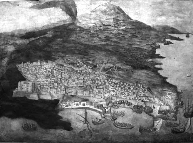 66-67 DESCRIZIONE E NOTE: la pianta manoscritta rappresenta la città di Catania dopo l eruzione vulcanica dell Etna del 1669: la colata distrusse le mura del lato meridionale della città e