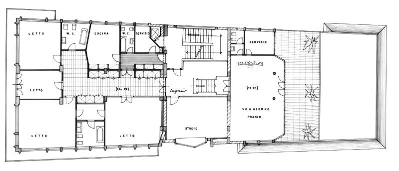 La casa Ballo si distingue dai precedenti esempi per