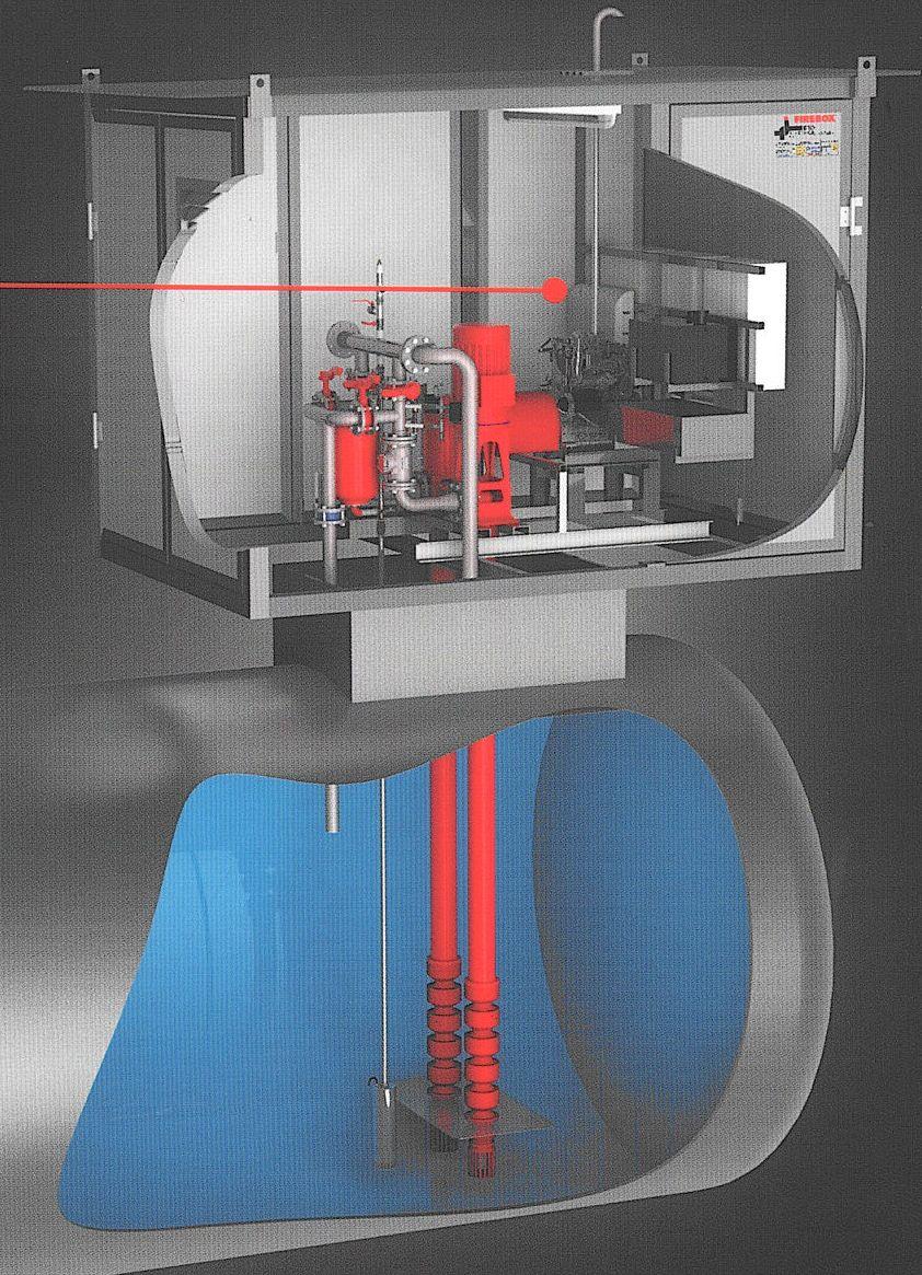 Figura 14 Idroelettrica spa Modulo FIRE BOX sottobattente con vertical turbine pumps 3- Il battente idraulico minimo nella vasca di aspirazione Veniamo infine ad affrontare l ultimo, tutt altro che
