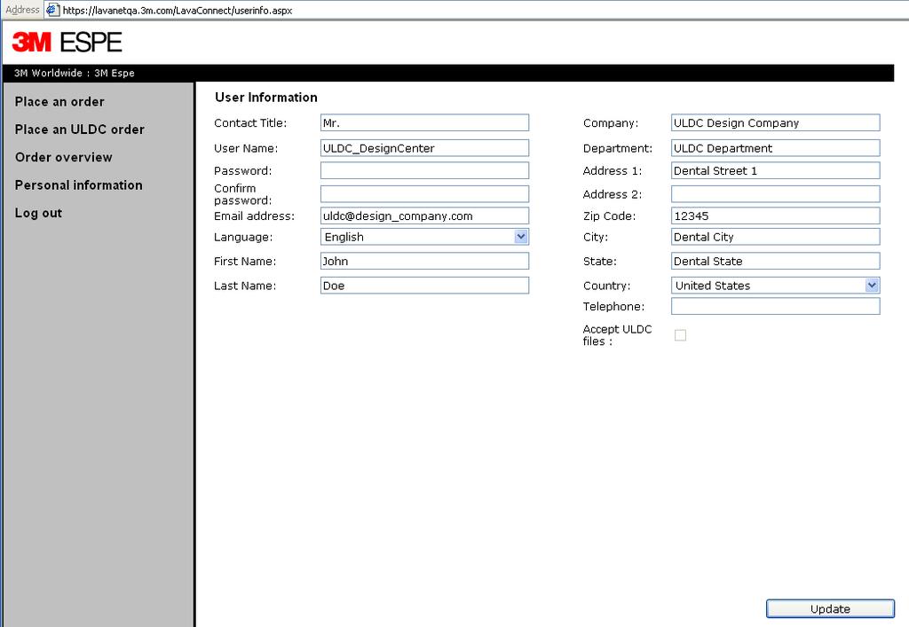 Informazioni d uso 4/6 3. Dopo il primo login cliccare su Dati personali per modificare la password.