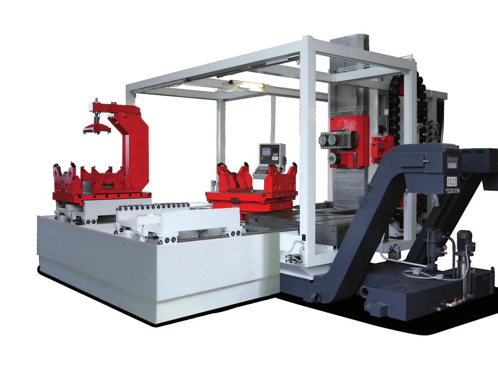 Sul mandrino ad alta velocità è possibile caricare in automatico tramite il cambio utensili un dispositivo di tornitura diametro 220 mm con corsa 50 mm per eseguire torniture di piccoli diametri con