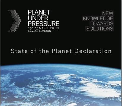Scenario Globale Nel marzo 2012, in occasione della grande conferenza scientifica Planet Under Pressure.