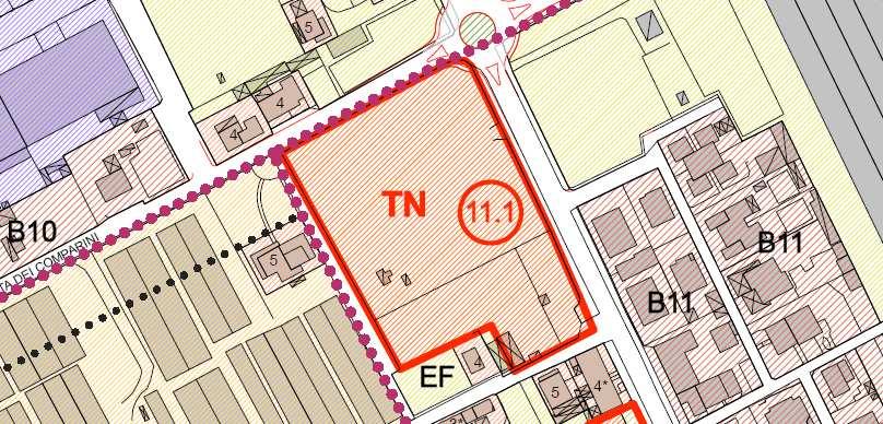 11.1 AREA TN VIA DEI COMPARINI UTOE 11 1 AMBITO D'INTERVENTO Dati metrici St = 8.