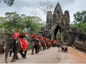 Partenza per l escursione al tempio di Banteay Srei, a circa 28 chilometri dalla città e considerato un vero gioiello dell arte khmer, è soprannominato il Tempio delle Femmine.