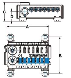 53 12 RPU5005 10 1 53 12 RPU5010 RP -S-7-G 10 2 53 12 onformi alle norme EN 60998 - EN 60999 e loro successive modifiche VNTGGI Estrema semplicità di cablaggio Uscite con serraggio a molla Elementi