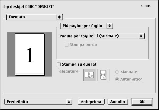 Formato Qualità di stampa Bozza: Stampa rapida Normale: Uso quotidiano Migliore: Qualità superiore Foto ad alta risoluzione: Qualità fotografica quando si selezionano supporti di stampa per foto e