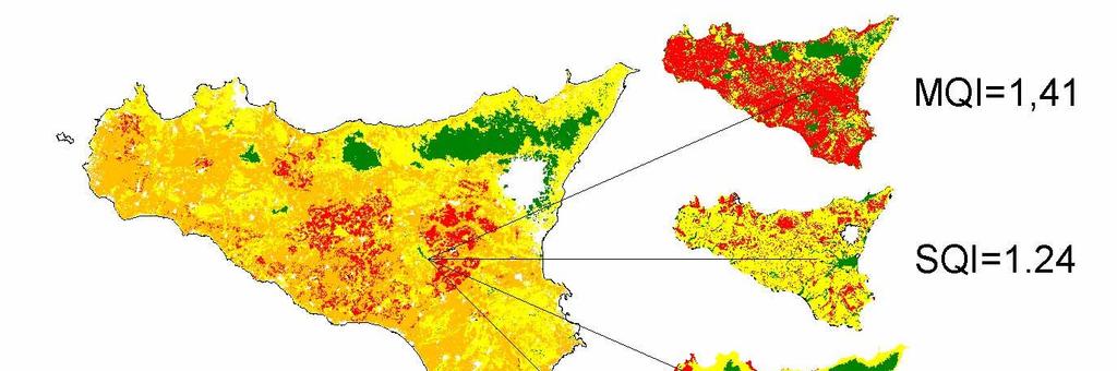 Desertificazione in Italia: l esempio l della Sicilia Per ogni punto è possibile risalire